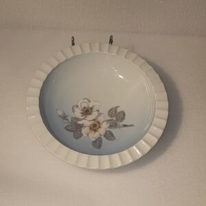 Vintage Royal Copenhagen 8.5" Floral Ceramic Ashtray with Ribbed Edge